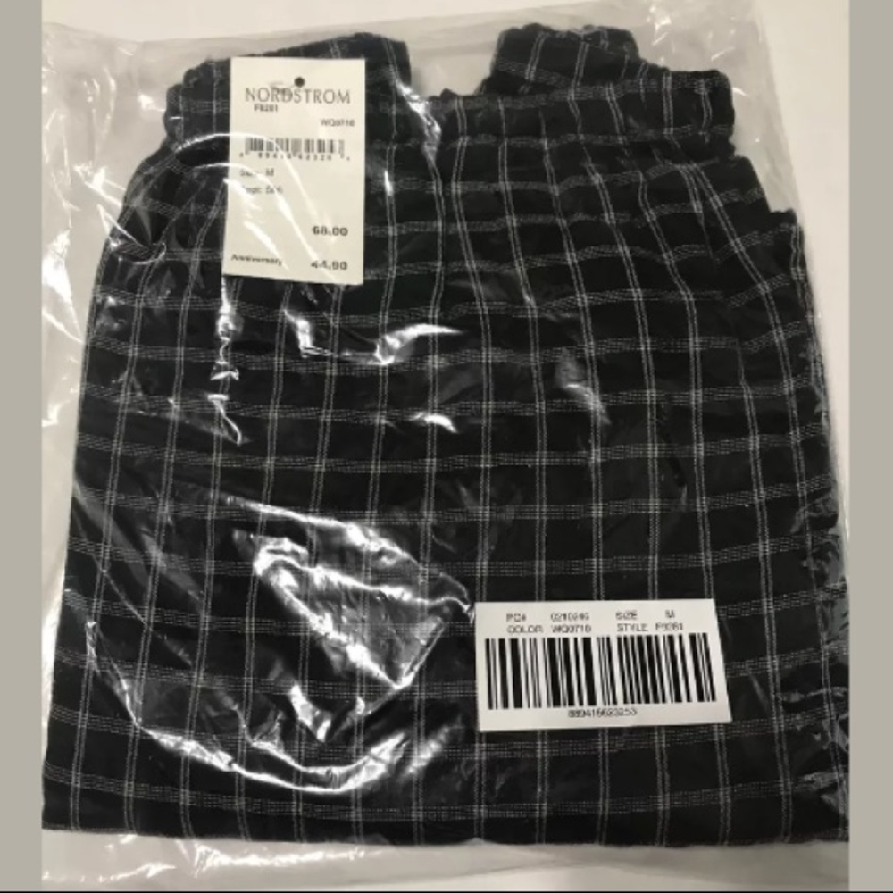 Madewell Black White Plaid Off The Shoulder Top Medium - Picture 5 of 5